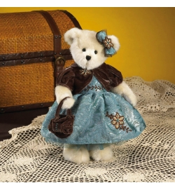 Boyds 12吋閃閃發光的藍綠色的禮服裙泰迪熊 "Gracie Wellington"